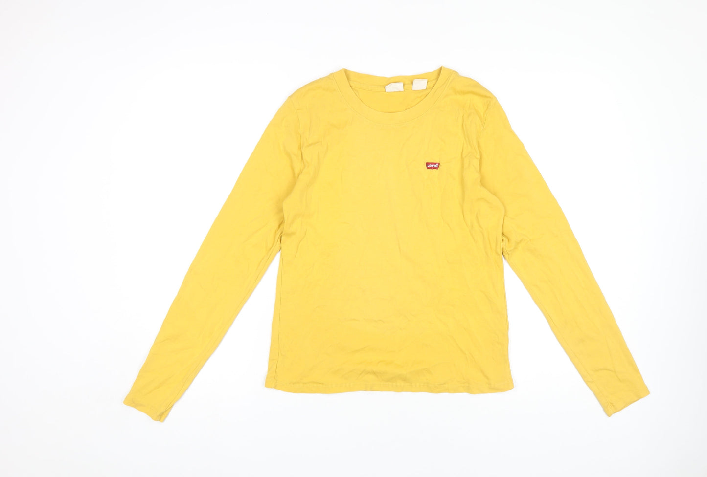 Levi's Yellow Crew Neck Long Sleeve T-Shirt, Size L