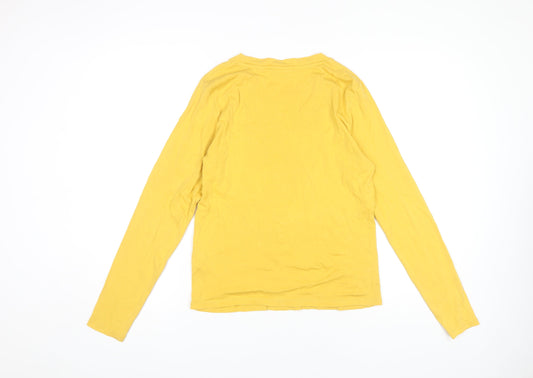 Levi's Yellow Crew Neck Long Sleeve T-Shirt, Size L