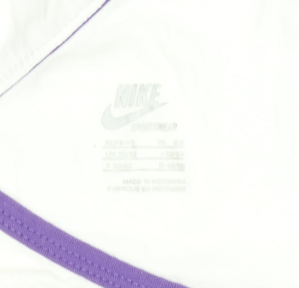 Nike Teens White Tank Top, Size 12, Cotton Blend