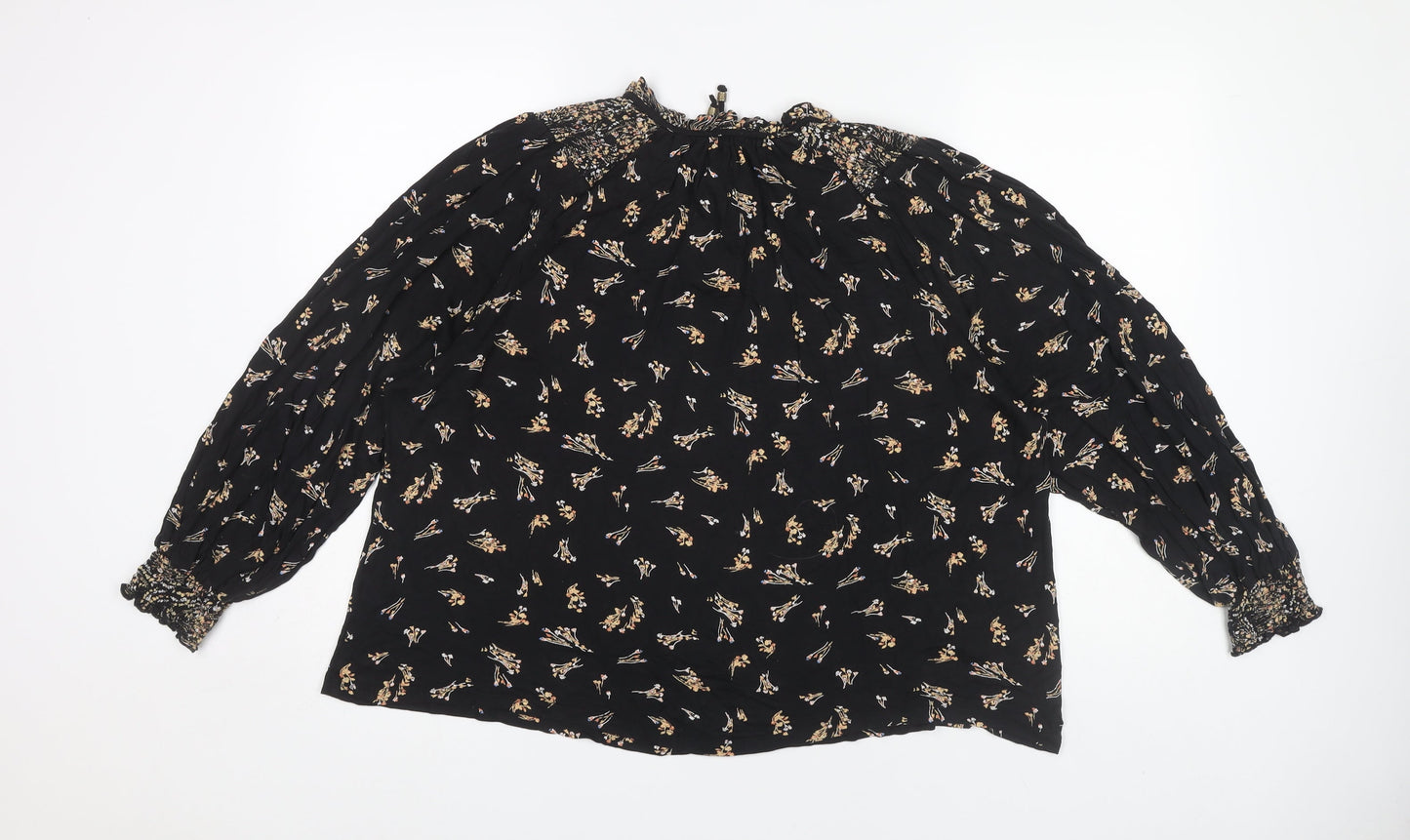Fat Face Women's Black 14 Floral Blouse