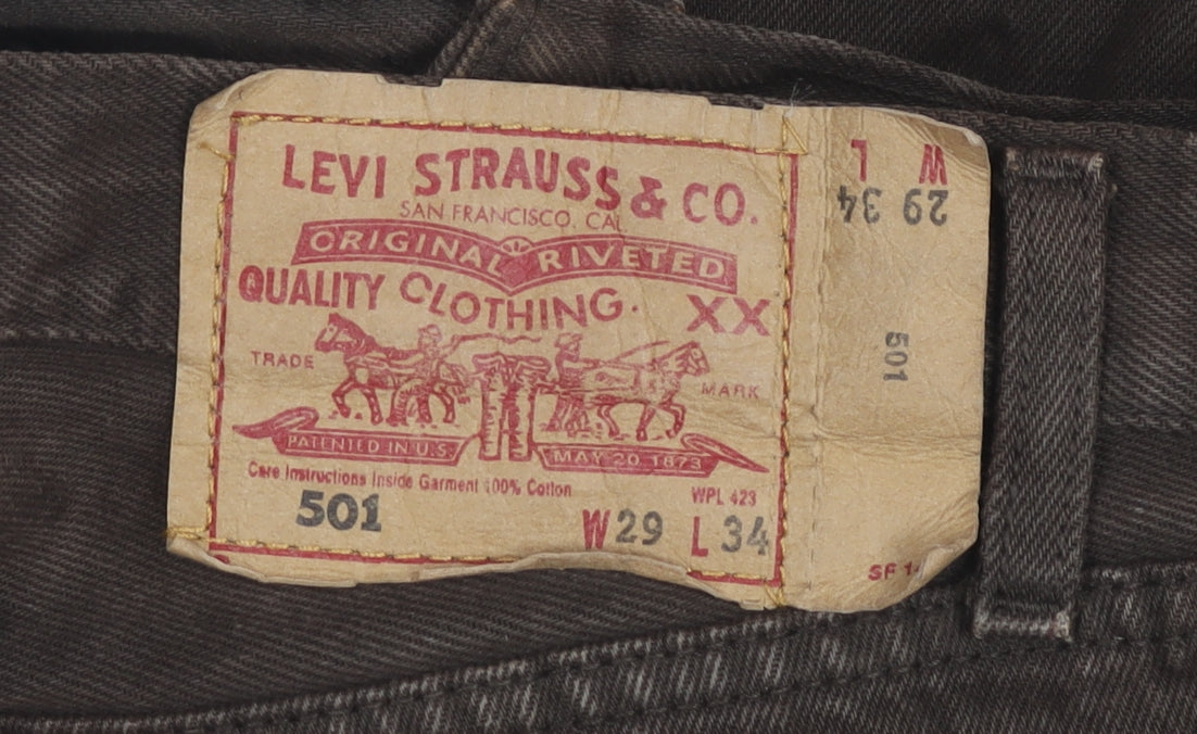 Levi's Men's Brown Jeans 29W 34L Denim 501