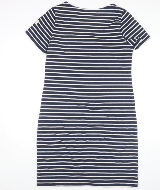 Joules Women's Blue Striped T-Shirt Dress Size 14