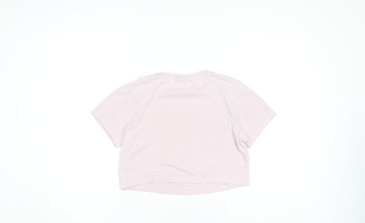 Disney Women's Pink Cropped Comic T-Shirt, Size L