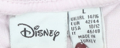 Disney Women's Pink Cropped Comic T-Shirt, Size L