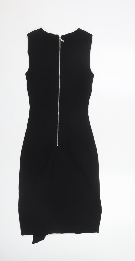 Karen Millen Women's Black Beige Bodycon Dress Size 10