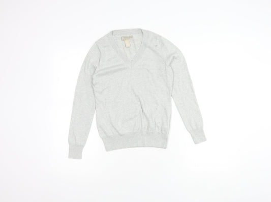 Banana Republic Women's Grey XS V-Neck Pullover Jumper