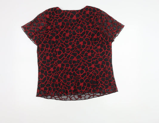 Anna Rose Women's Red & Black Top Size 16