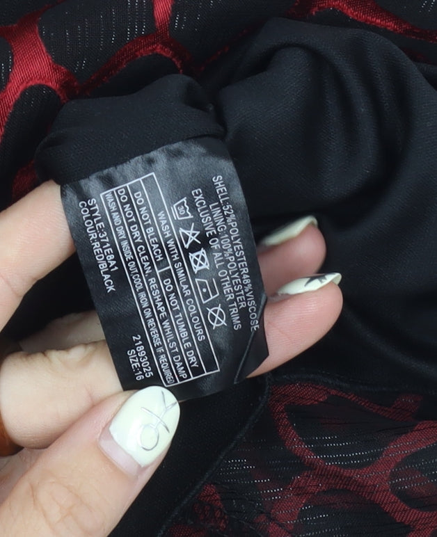 Anna Rose Women's Red & Black Top Size 16