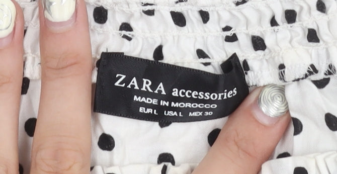 Zara Women White Polka Dot Bodysuit Size 12