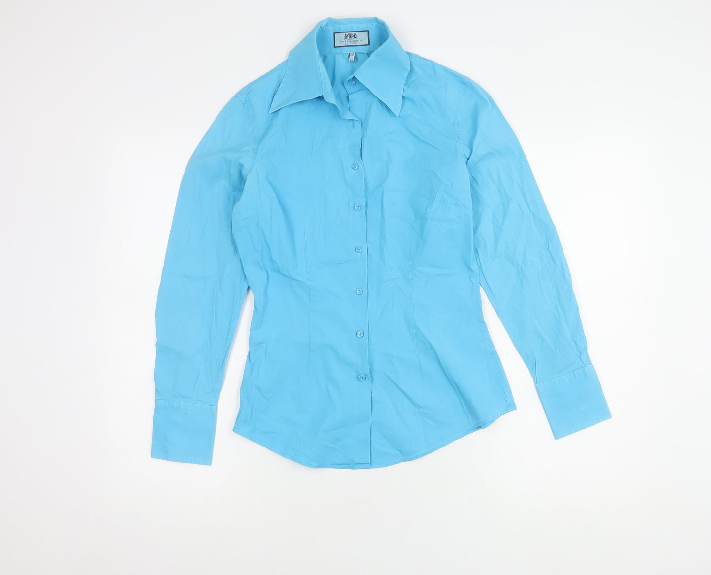 Hawes & Curtis Women's Blue Button-Up Shirt, Size 10