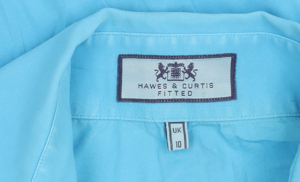 Hawes & Curtis Women's Blue Button-Up Shirt, Size 10