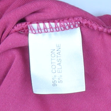 Kew Women's Pink Long Sleeve Basic T-Shirt, M