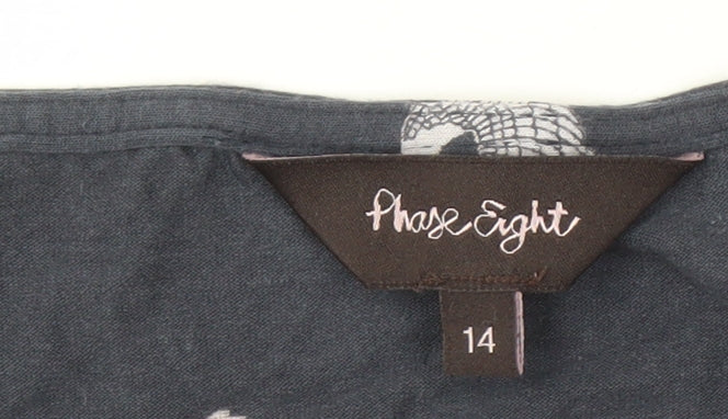 Phase Eight Women's Blue Wrap Top Size 14