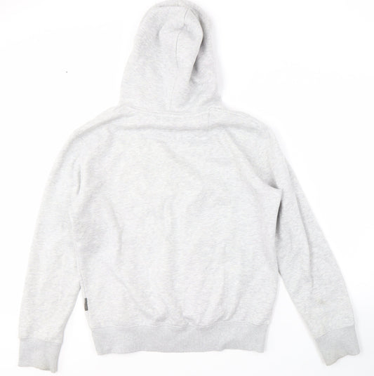 FCUK Men's Grey Logo Hoodie Medium Pullover
