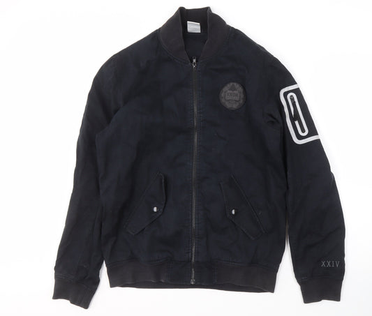 Nike Men's Black Bomber Jacket M - Casual Stand-Up Collar