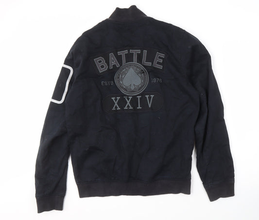 Nike Men's Black Bomber Jacket M - Casual Stand-Up Collar