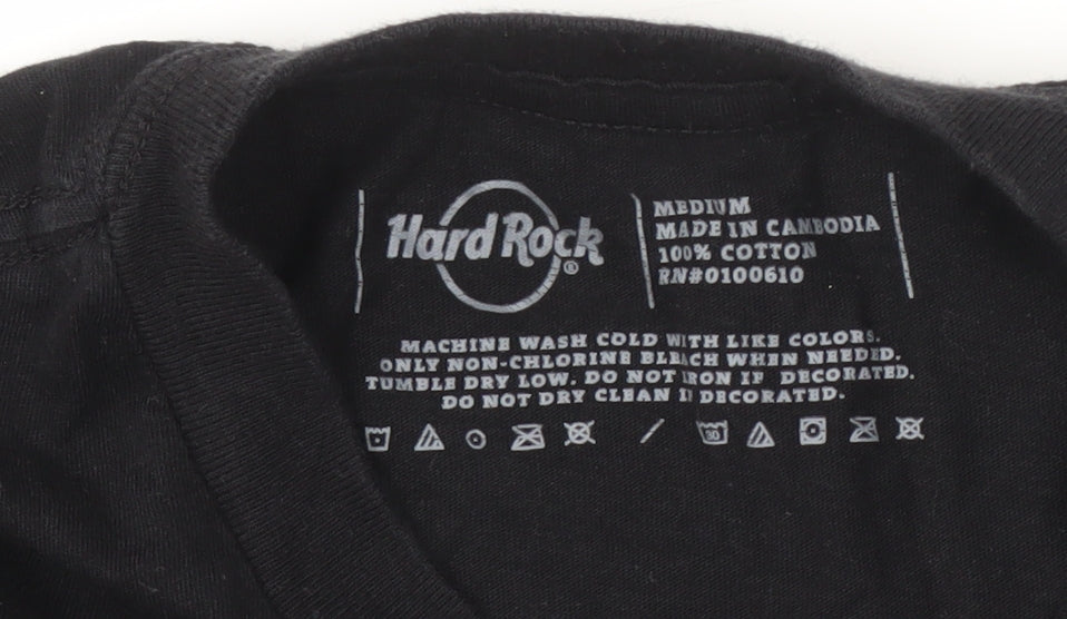 Hard Rock Men's Black T-Shirt Medium Music Graphic