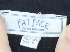 Fat Face Women's Black Polka Dot Boat Neck Top Size 12