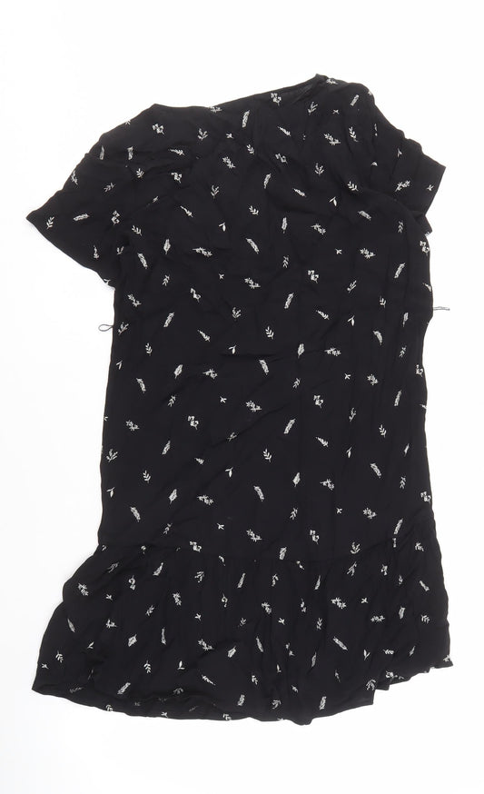 Jack Wills Women's Black Floral Dress UK 6