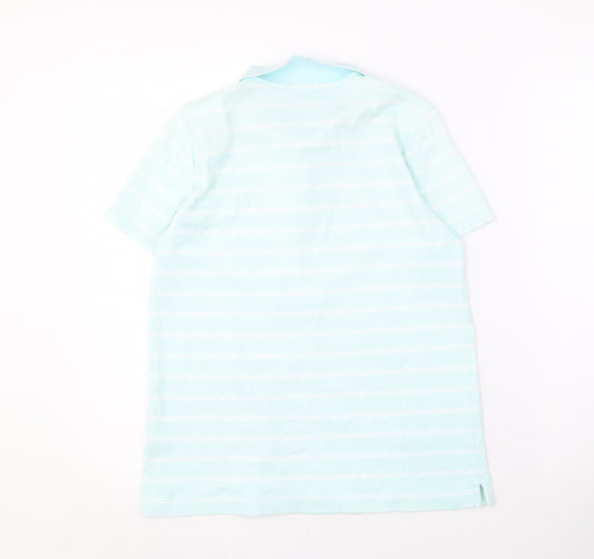 Womens UK Size XS Lands' End Blue Cotton Polo