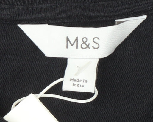 Marks and Spencer Women's Black Rhinestone T-Shirt