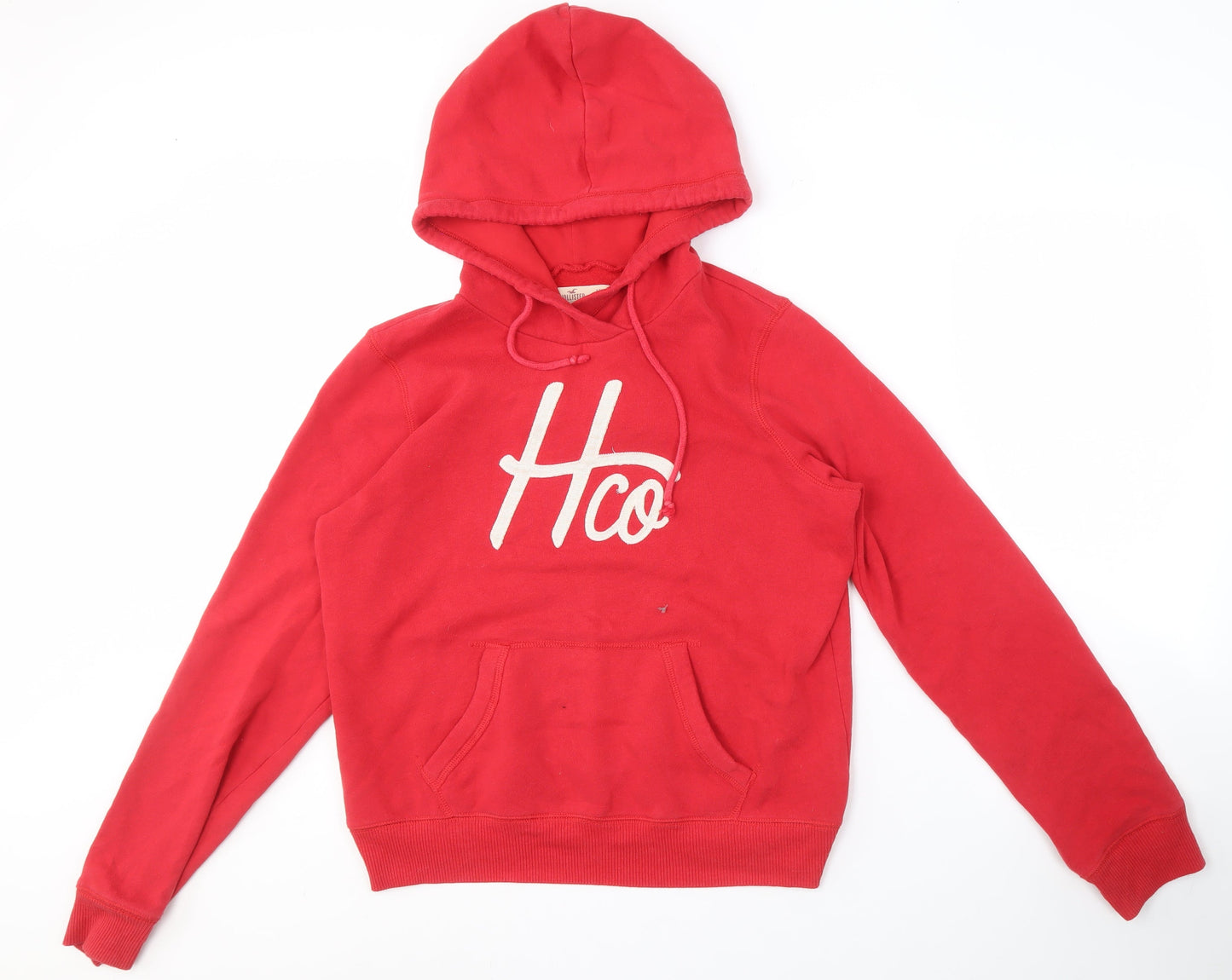 Hollister Men's Red Hoodie Medium Pullover with Logo