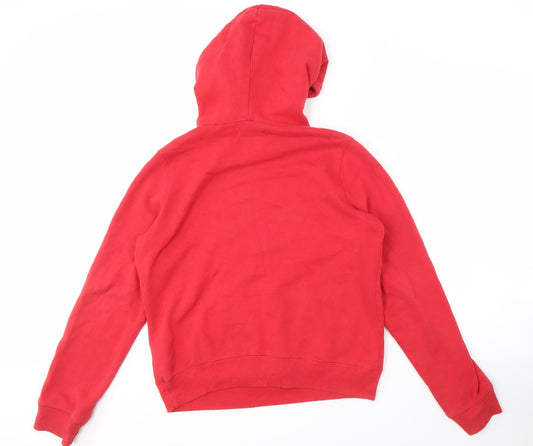 Hollister Men's Red Hoodie Medium Pullover with Logo
