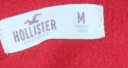 Hollister Men's Red Hoodie Medium Pullover with Logo
