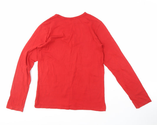 Benetton Boys Red Graphic Long Sleeve T-Shirt 3XL 13-14 Years