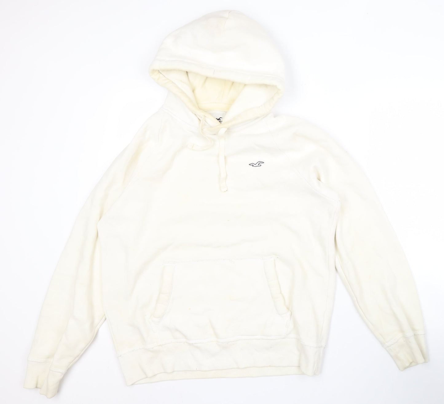 Hollister Men’s White Pullover Hoodie Size L