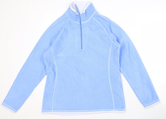 Mountain Warehouse Women Blue 1/4 Zip Sweatshirt UK 14