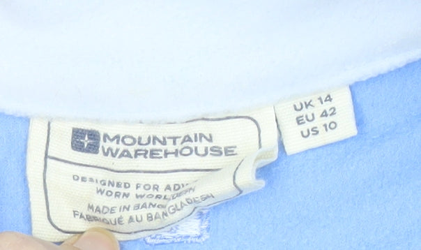 Mountain Warehouse Women Blue 1/4 Zip Sweatshirt UK 14