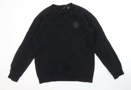DKNY Men's Black S Pullover Sweatshirt Cotton