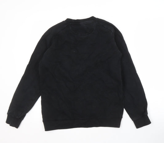 DKNY Men's Black S Pullover Sweatshirt Cotton