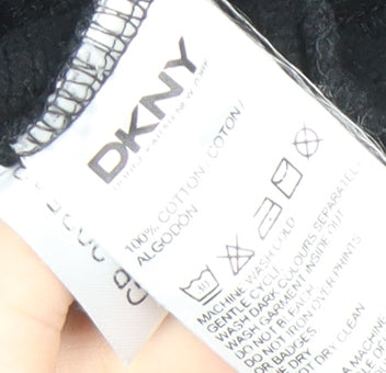 DKNY Men's Black S Pullover Sweatshirt Cotton