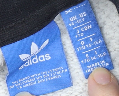 Adidas Teens Grey Pullover Sweatshirt Logo