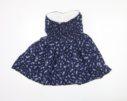 Superdry Women's Blue Floral A-Line Dress Size 12