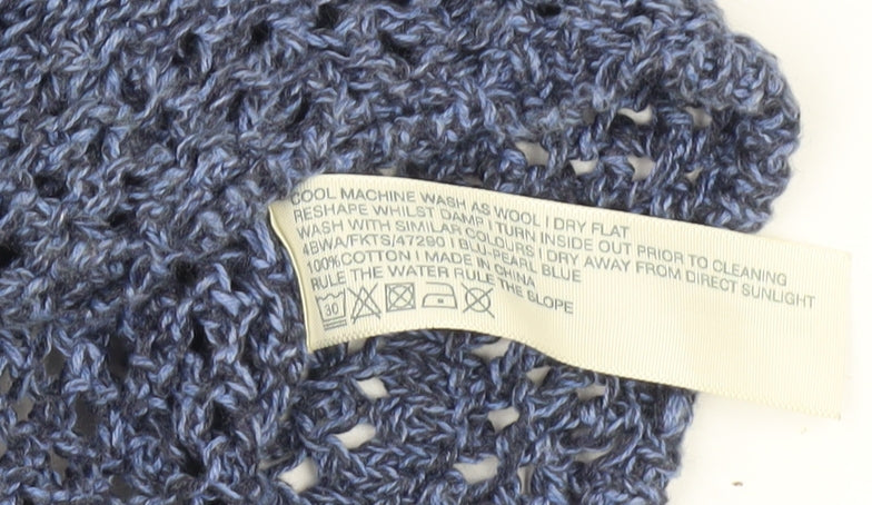 Fat Face Women's Blue Open-Knit Jumper Size 8