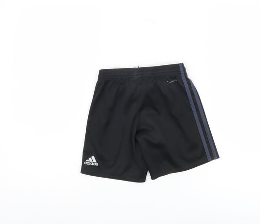 Adidas Boys Black Athletic Football Shorts 7-8 Years