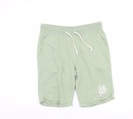 Jack & Jones Men's Green Sweat Shorts L