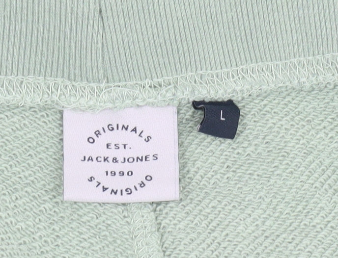 Jack & Jones Men's Green Sweat Shorts L
