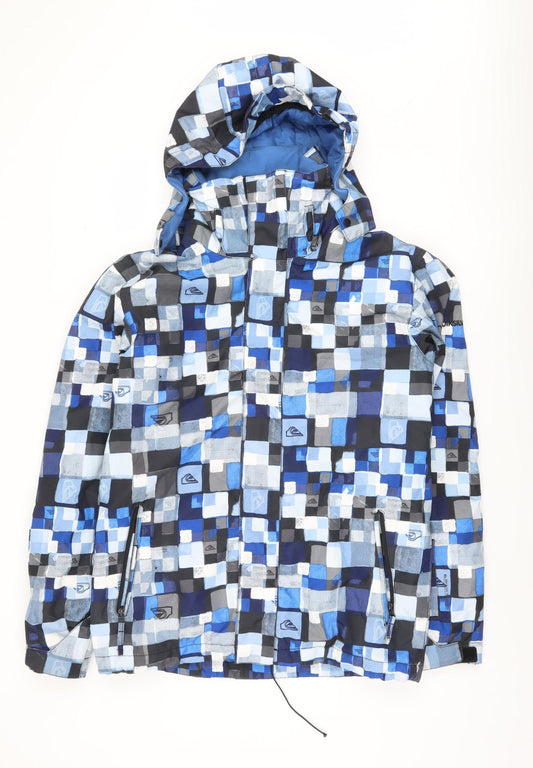 Quiksilver Men's Blue Geometric Puffer Jacket Size S