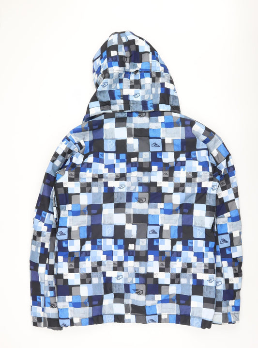 Quiksilver Men's Blue Geometric Puffer Jacket Size S