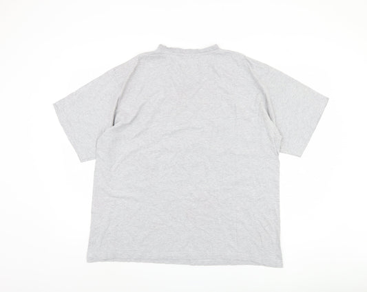 Zantos Men's Grey V-Neck T-Shirt, Size L, Cotton