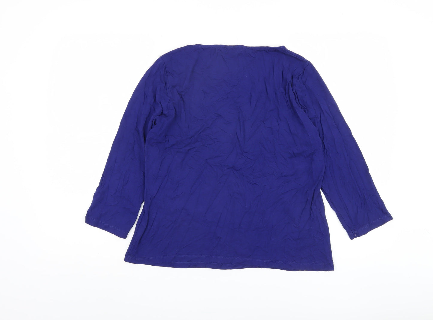 Jaeger Women's Blue Basic Top - Size L, Classic Fit