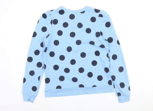 Boden Women's Blue Polka Dot Pullover Sweatshirt Size 10