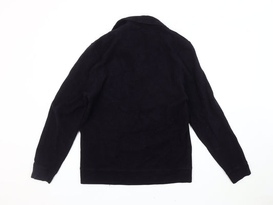 Unisex Adults UK M Regular Massimo Dutti Black Full Zip Sweatshirt