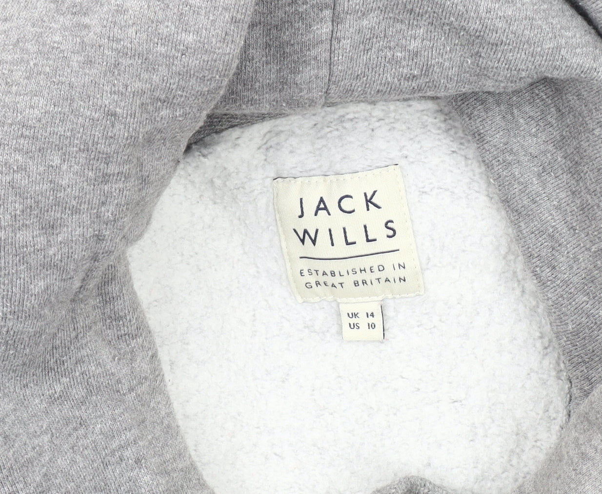 Jack Wills Women's Grey Pullover Hoodie, Size 14