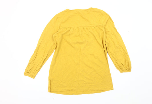 Fat Face Women's Yellow Blouse UK 8, Long Sleeve, Cotton/Linen