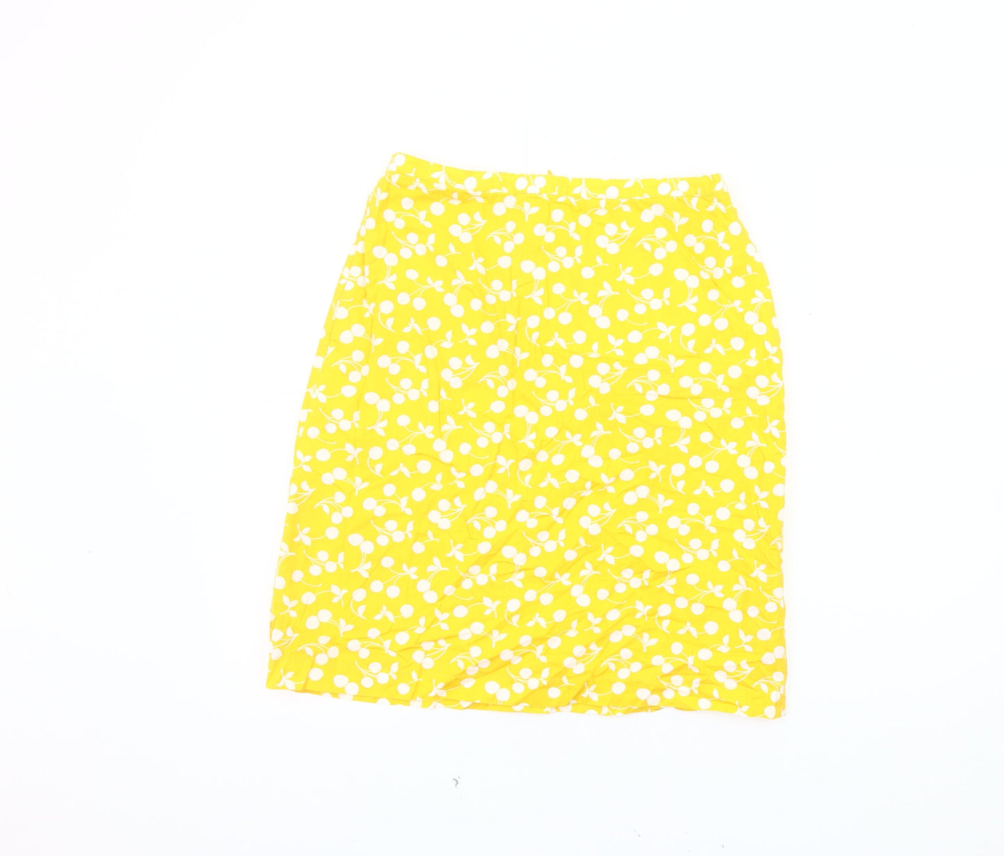 Boden Women's Yellow Floral Pencil Skirt Size 10